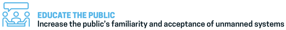 Educate the Public: Increase the public's familiarity and acceptance of uncrewed systems 
