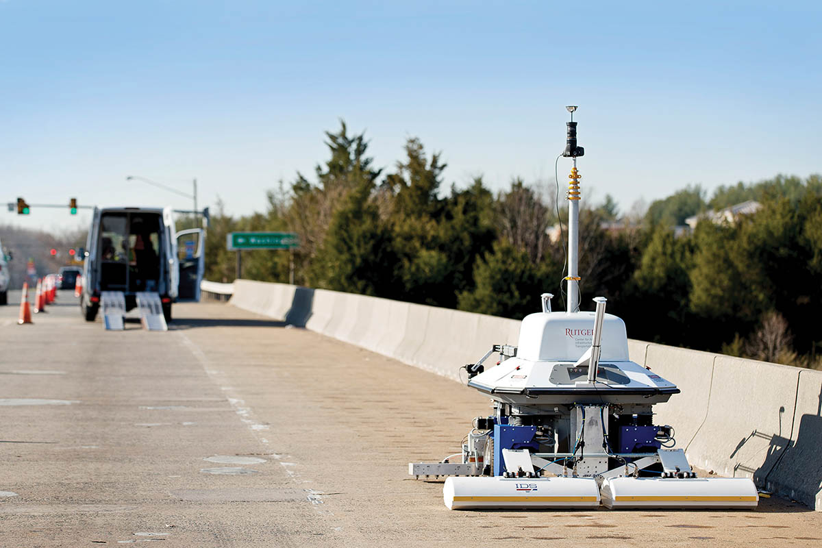 Rutgers' RABIT inspects a bridge deck. Photo: Rutgers