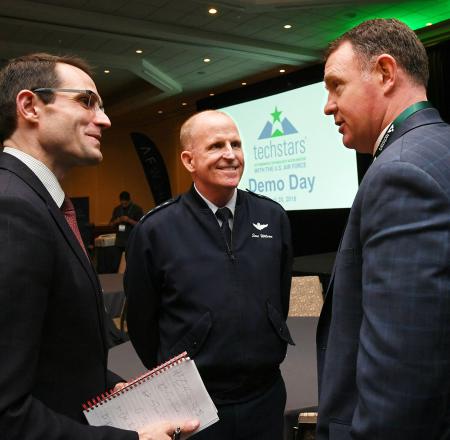 Air Force officials and startups meet at a Techstars event. Photo: Techstars