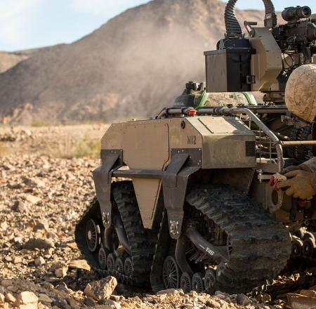 A UGV is tested at Twentynine Palms in California. Photo: USMC
