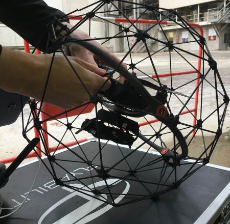 The Flyability Elios is prepared for a mission. Photo: Flyability