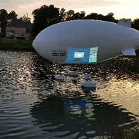 Dronicar's unmanned airship lands on water.