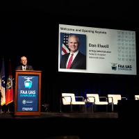 Acting FAA Administrator Dan Elwell kicks off the 2019 FAA UAS Symposium. Photo: AUVSI