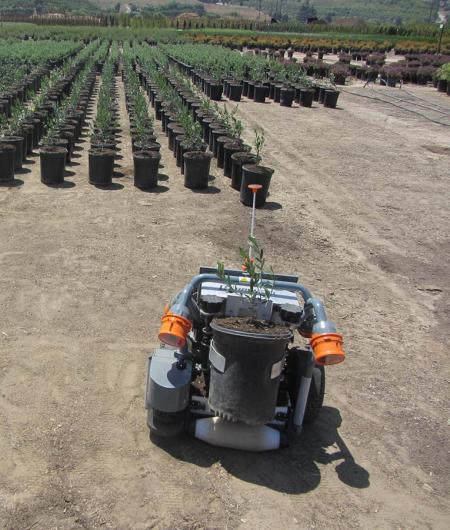 Each HV-100 potted plant-sorting robots from Harvest Automation can pay for itself in two years, the company says. Photo: Harvest Automation