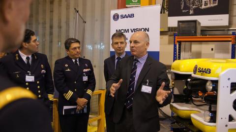 MuMNS was one of the subjects of a visit of international countermine experts to Saab's U.K. headquarters in 2016. Photo: Saab. 