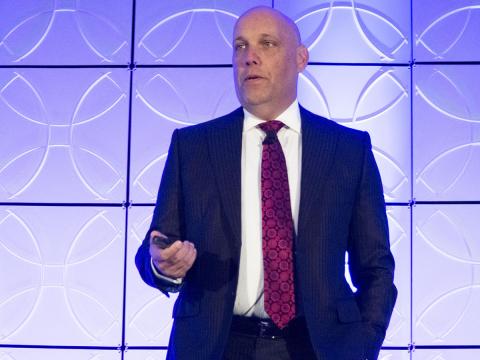 kevin Switick addresses the audience at AUVSI Unmanned Systems Defense. Protection. Security in 2019. kevin Switick addresses the audience at AUVSI Unmanned Systems Defense. Protection. Security in 2019.