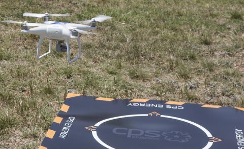 A photo taken during CPS Energy's drone demonstration. Photo: CPS Energy