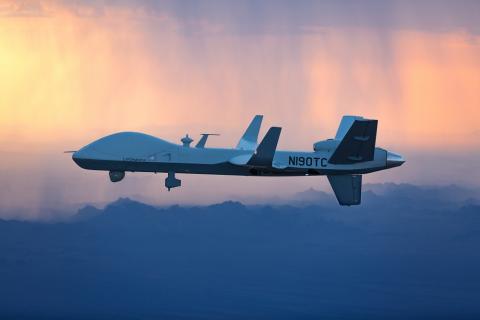 GA-ASI’s company-owned MQ-9B SkyGuardian RPA will make the first-ever trans-Atlantic flight of a Medium-altitude, Long-endurance (MALE) Remotely Piloted Aircraft (RPA) on July 10-11. Photo: General Atomics Aeronautical Systems Inc. (GA-ASI)