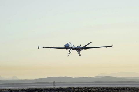 NASA's Ikhana UAS takes off from California to fly into the National Airspace System without a chase plane. Photo: NASA/Ken Ulbrich