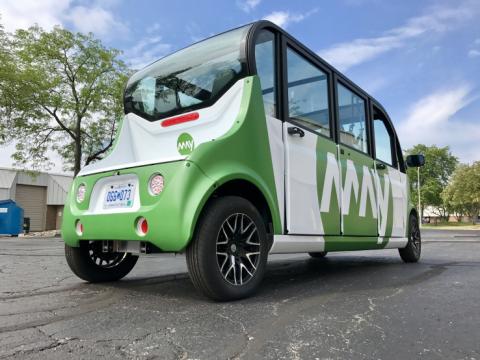 May Mobility's self-driving micro shuttle. Photo: May Mobility