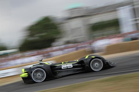 On July 13, Roborace’s Robocar became the first fully driverless race car to complete the Hillclimb at the Goodwood Festival of Speed. Photo: Goodwood Festival of Speed