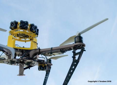 Terabee's TeraRanger Tower Evo on a drone. Photo: Terabee