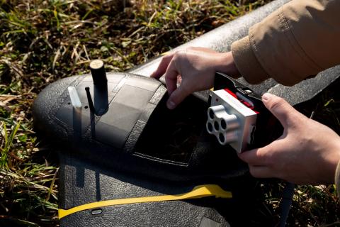 The senseFly eBee X with MicaSense RedEdge-MX. Photo: senseFly