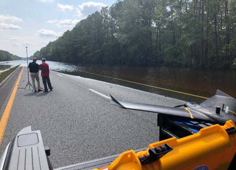 In the aftermath of Hurricane Florence, the NCDOT used senseFly's eBee X drone to evaluate the damage and help the community rebuild as quickly as possible. Photo: senseFly